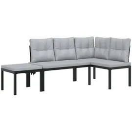 vidaXL Gartenbank-Set 3-tlg. 63 x 78 x 63 cm Schwarz