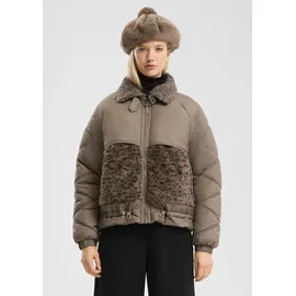 QS Wattierte Jacke im Materialmix grün L