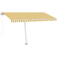 VidaXL Standmarkise Einziehbar 400 x 300 cm gelb