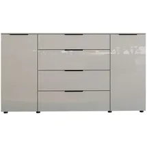 Bega Consult Sideboard SANTORIN, 180 x 99 cm - 2 Türen - 4 Schubladen - Sandgrau - Glas