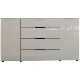 Bega Consult Sideboard SANTORIN, 180 x 99 cm - 2 Türen - 4 Schubladen - Sandgrau - Glas