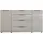 Bega Consult Sideboard SANTORIN, 180 x 99 cm - 2 Türen - 4 Schubladen - Sandgrau - Glas