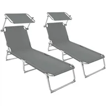 Tectake tectake® Gartenliege, klappbar, 4-fach verstellbare Rückenlehne, 190 x 68 x 28 cm