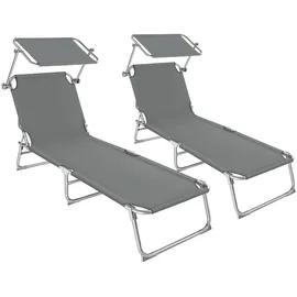 Tectake tectake® Gartenliege, klappbar, 4-fach verstellbare Rückenlehne, 190 x 68 x 28 cm