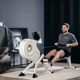 Sportplus Rudergerät für zuhause mit Luftwiderstand (8 Stufen), rower machine, Rudergerät Luft, leise & flüssig trainieren,
