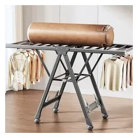 joybos Multifunktionaler Wäscheständer aus Aluminium, faltbar, Schwarz