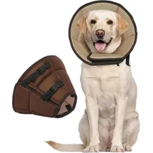 Kuoser Schutzkragen Hund Leckschutz  Braun XL