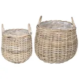 vidaXL Körbchen mit Speicher 2 pcs  Grau Komplettset