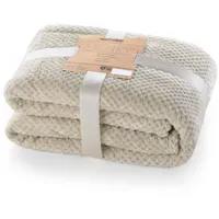 DecoKing Kuscheldecke 150x200 cm Cappuccino Decke Microfaser Wohndecke Tagesdecke