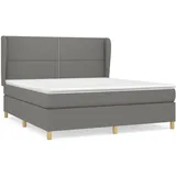 vidaXL Boxspringbett mit Matratze Dunkelgrau 180x200 cm Stoff1372616