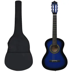 8-tlg. Klassische Gitarre Set für Anfänger Blau 1/2 34"