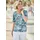 GOLDNER Streifenshirt mit Blumenmotiv Blau 52