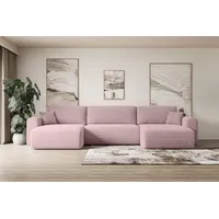 ALTDECOR Wohnlandschaft ORRO-U, Couch mit Schlaffunktion, Wohnzimmer - Wohnlandschaft, Corner Sofa Bett Eckcouch Couch L-Form Schlafcouch Ausziehbar rosa