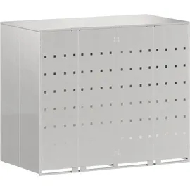 vidaXL Wagenmüllbehälter 2 Behälter 136 l Silber