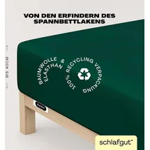 schlafgut Easy Jersey Elasthan Boxspring 140 x 200 - 160 x 220 cm green deep