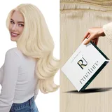 RUNATURE Echthaar Tressen Zum Einnähen Blond 40cm Remy Haar Extensions Echthaar Tressen Zum Einnähen Blond Glatt Tressen Echthaar 100g Farbe #800
