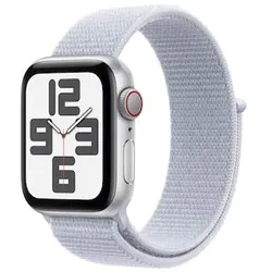 Apple Watch SE GPS + Cellular 40mm Alu Silber Sport Loop Armband Blaue Wolke