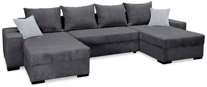 BOOOM Wohnlandschaft Josy Cord Grau Anthrazit