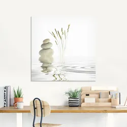 Glasbild ARTLAND "Zen Friede", weiß (farbe bild(er): weiß), B:20cm H:20cm, Bilder, in verschiedenen Größen