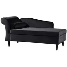 KAWOLA SARAH Ottomane Recamiere Stoff schwarz 163x77x73cm