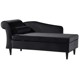 KAWOLA SARAH Ottomane Recamiere Stoff schwarz 163x77x73cm