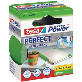 Tesa extra Power Perfect Gewebeband grün 38mm/2.75m, 1 Stück (56343-00039)