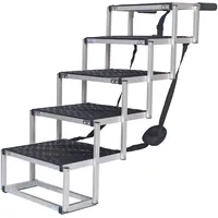 fudajo Klappbare Haustiertreppe Hundetreppe 5 Stufen Schwarz