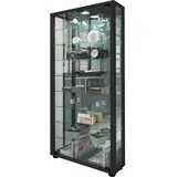 Höffner Vitrine , schwarz , Maße (cm): B: 59 H: 114,8