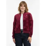 Ragwear Sweatjacke DORON VELVET weiche Samt Optik rot S (36)