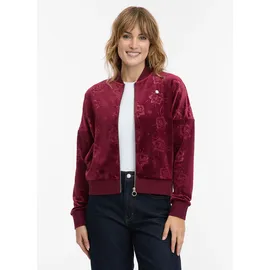 Ragwear Sweatjacke DORON VELVET weiche Samt Optik rot S (36)