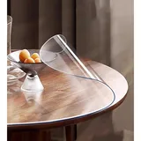 GYYFQH Tischfolie Transparent Matt Rund Runde Tischdecke Tischschutz Wasserdicht PVC Tischschutzfolie 3 Mm Dicker Für Esstisch(Clear,Round 60cm)