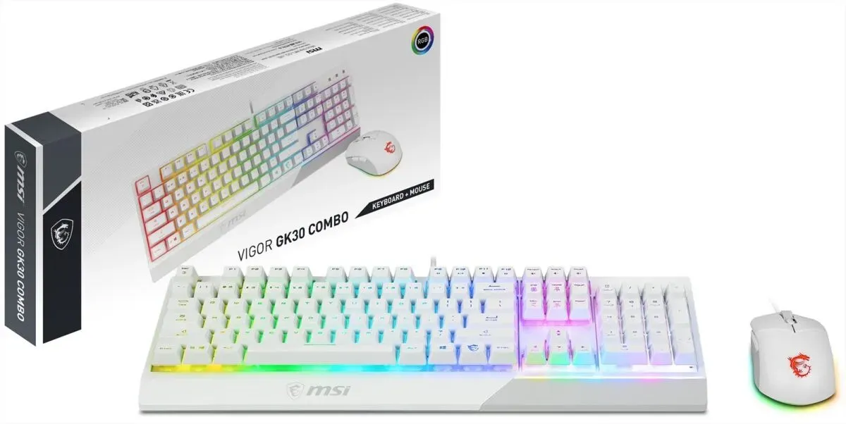 MSI S11-04DE305-CLA Tastatur Maus enthalten Gaming USB QWERTZ Deutsch Weiß
