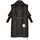 Navahoo Damen, Langer Wintermantel mit Kapuze und Rippstrickärmeln Ciao Miau XIV Black Gr. L - L