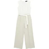 s.Oliver Fließender Jumpsuit mit Bindegürtel und Eingrifftaschen - beige|creme - 34
