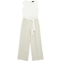 s.Oliver Fließender Jumpsuit mit Bindegürtel und Eingrifftaschen - beige|creme - 34