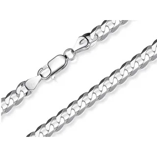 Silberkettenstore Silberkette Panzerkette 6mm - 925 Silber, Länge wählbar von 40-100cm silberfarben 55cm