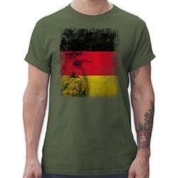 Shirtracer T-Shirt Deutschland WM Adler Flagge – Fussball EM 2024 – Herren Premium T-Shirt deutschland army shirt – em fussball – wm fußball grün S
