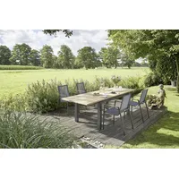 Diamond Garden Porto Ausziehtisch 170-270 x 90 x 77,5 cm Dunkelgrau/Recycled Teak