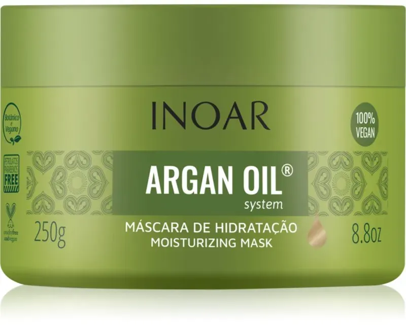 INOAR Argan Oil System feuchtigkeitsspendende und glättende Maske für das Haar 250 g