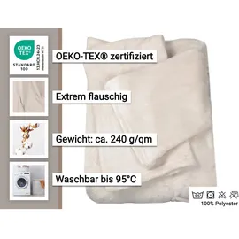 ZOLLNER Kuscheldecke beige Textil, 170x200 cm Oeko-Tex® Standard 100, Wohntextilien, Decken, Kuscheldecken