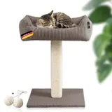 Rohrschneider ® Katzenbaum Wolly mit kuscheligem Katzenbett waschbarer Kissenbezug