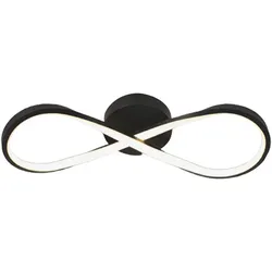 Deckenlampe Deckenleuchte Wohnzimmerleuchte Schleifen Design schwarz LED 52,5 cm