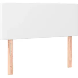 vidaXL Boxspringbett mit Matratze & LED Weiß 100x200 cm Kunstleder