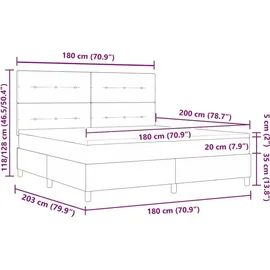 vidaXL Boxspringbett 180 x 200 cm Schwarz