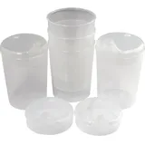 Medi-Inn Schnabelbecher 250 ml Praktisches Set: 5 Unterteile mit 10 Deckeln transparent