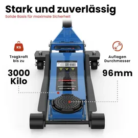 GENTOR Wagenheber Stahl 75–505 mm Hellblau