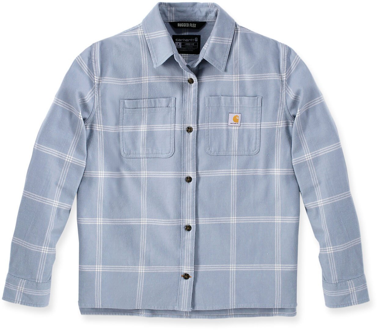 Carhartt Loose Fit Midweight Flannel Dames Shirt, blauw, XL Voorvrouw