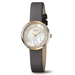 Boccia Damen Armbanduhr 3266-04 Superslim Titan bicolor Lederband
