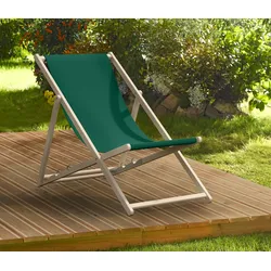 Erst-Holz Buche-Liegestuhl, Gartenliege klappbar Strandstuhl Stofffarbe wählbar V-10-110grün