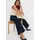 bonprix Weite Jeans Loose Fit Passform, High Waist, mit Bundfalten blau 42